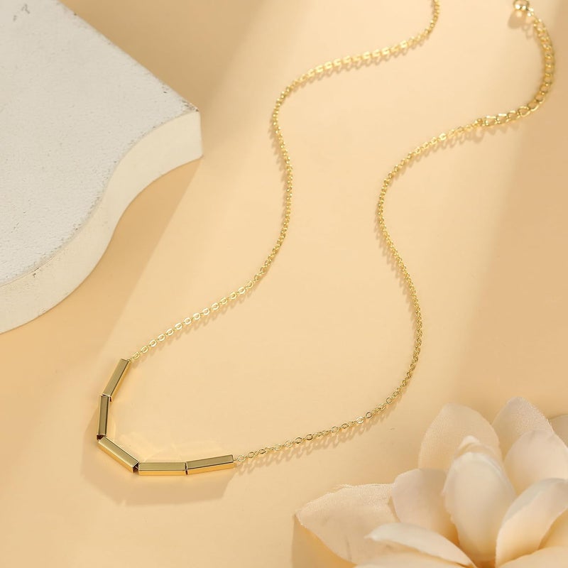 Ieftop Valentines Birthday Gifts for Women Teen Girls - Dainty 14K Gold/Silver Plated Cute Heart Handmade Disc Circle Bee Choker Adjustable Necklace for Women Teenage Girl Trendy Jewelry - Image 5